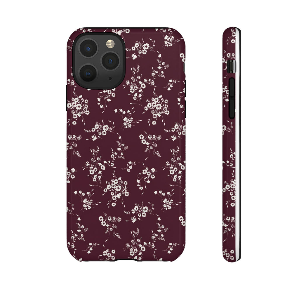 Burgundy Ditsy Floral Tough Case