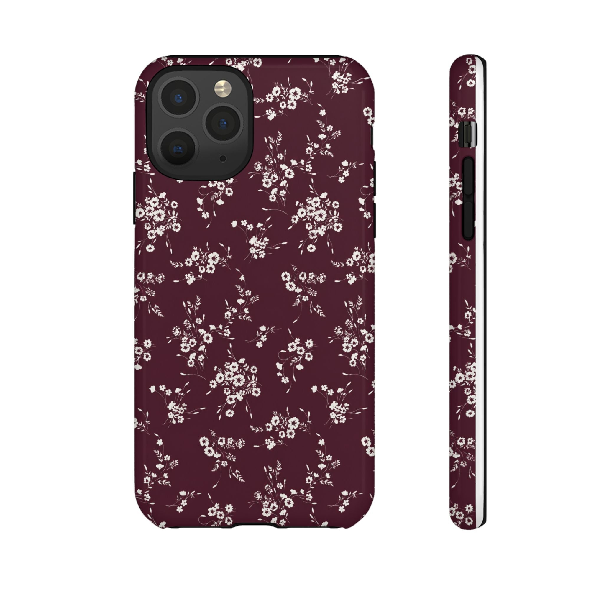 Burgundy Ditsy Floral Tough Case