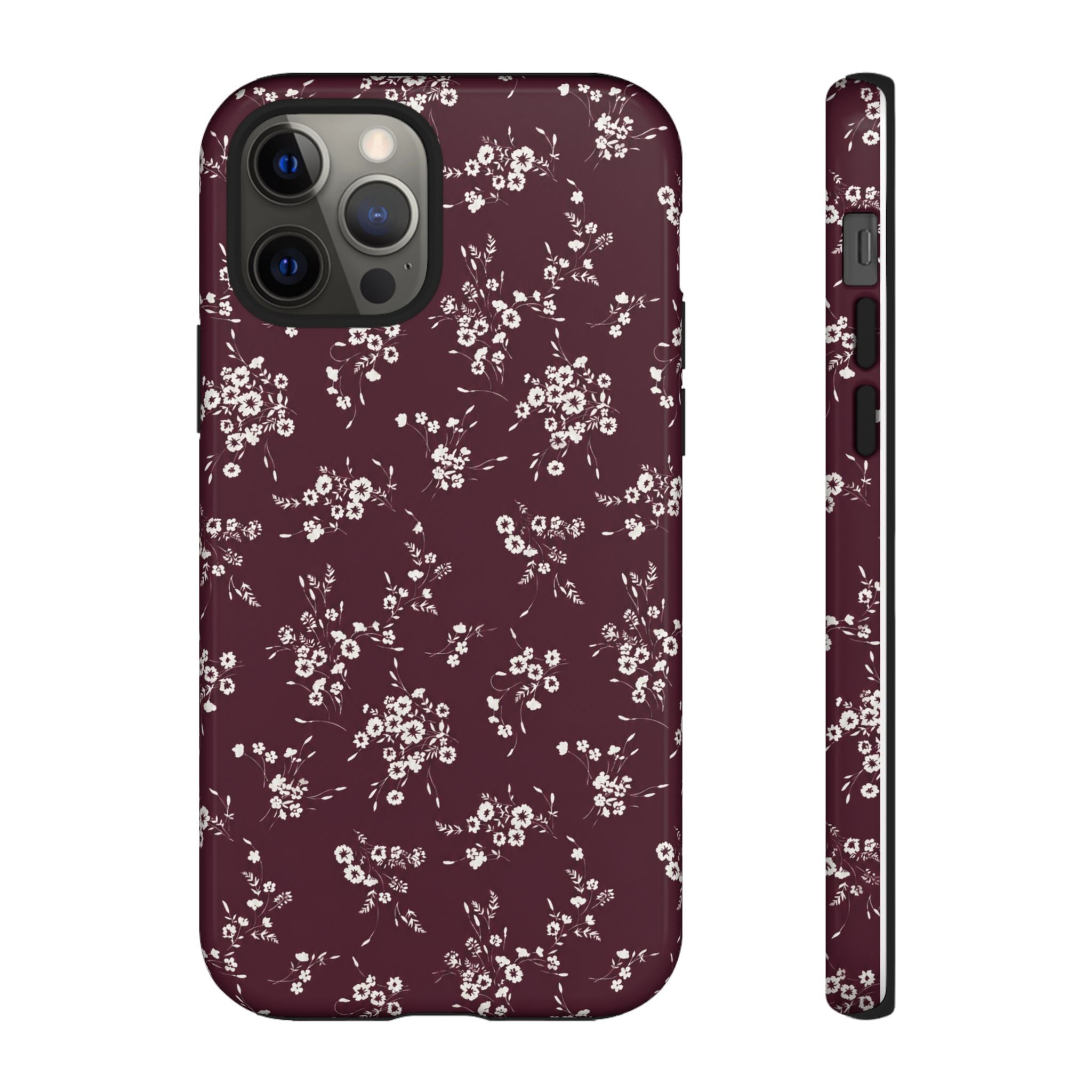 Burgundy Ditsy Floral Tough Case