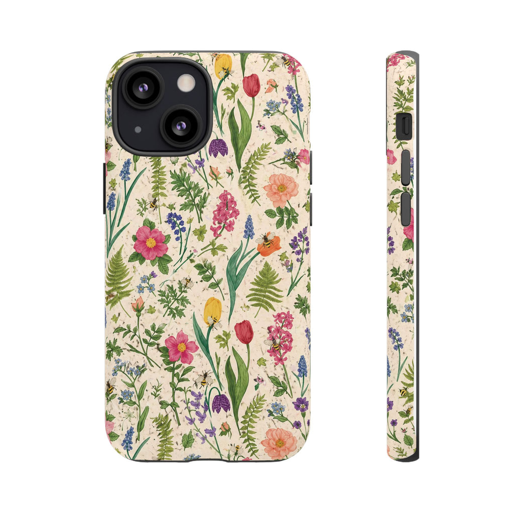 Spring Floral & Bee Pattern Tough Case