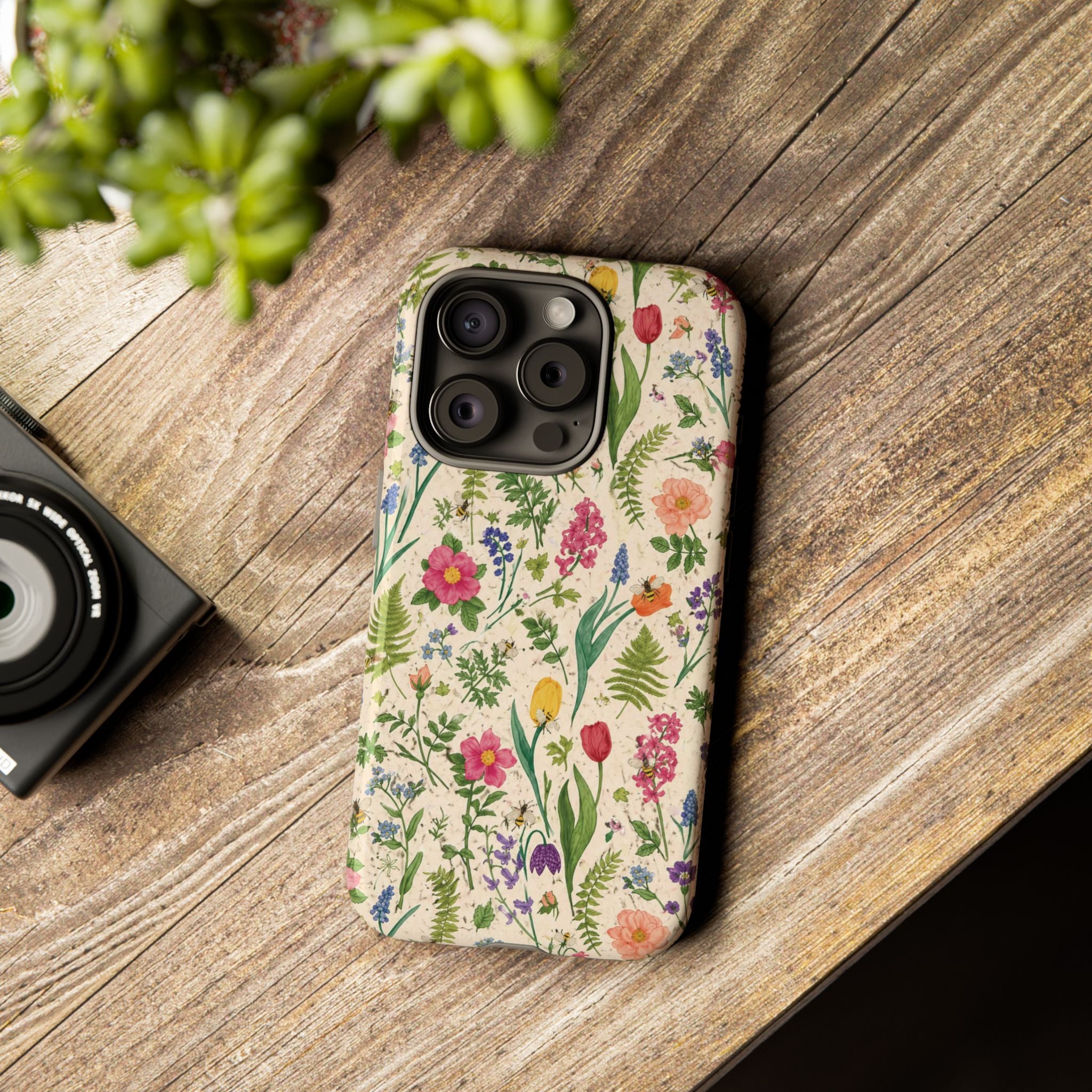 Spring Floral & Bee Pattern Tough Case
