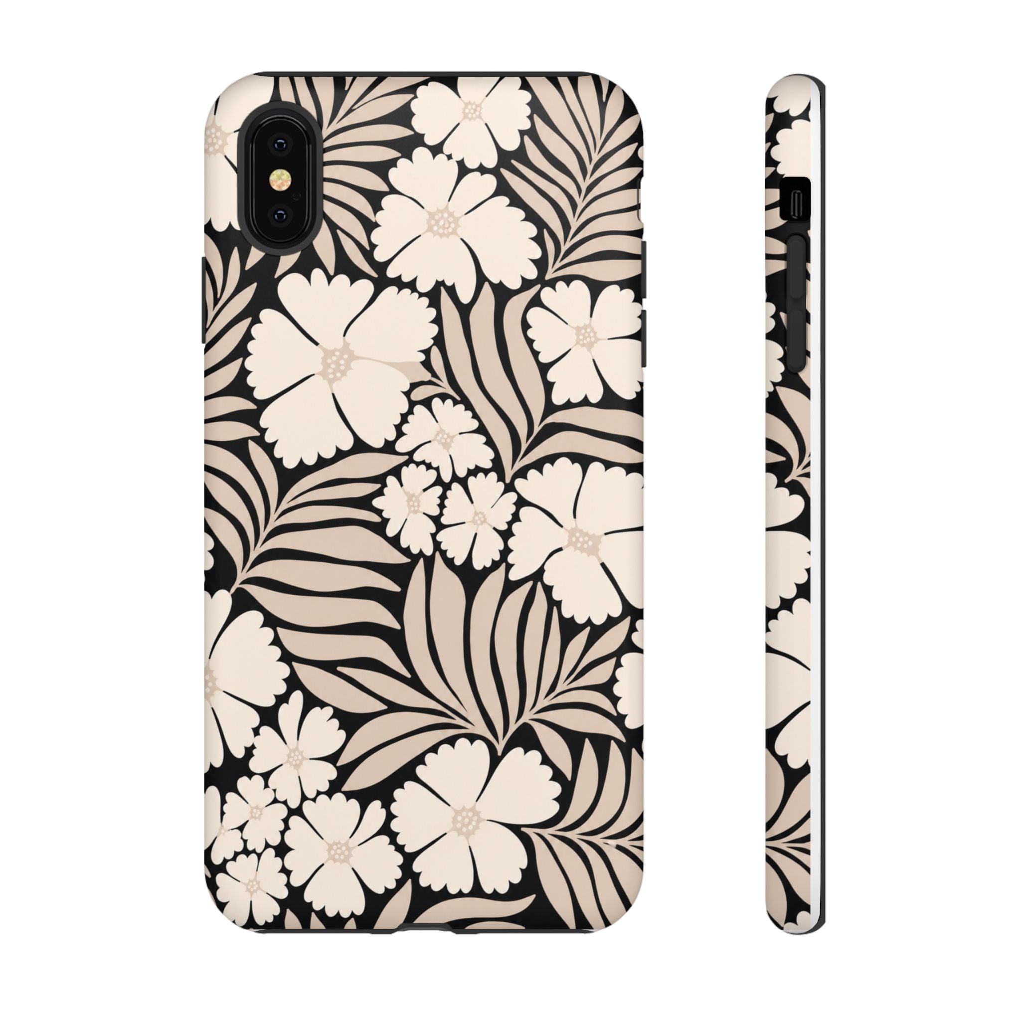 Neutral Floral Silhouette Tough Case