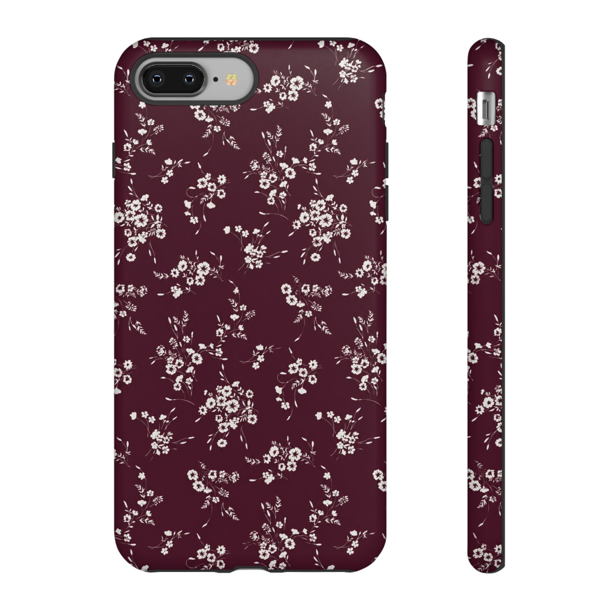 Burgundy Ditsy Floral Tough Case
