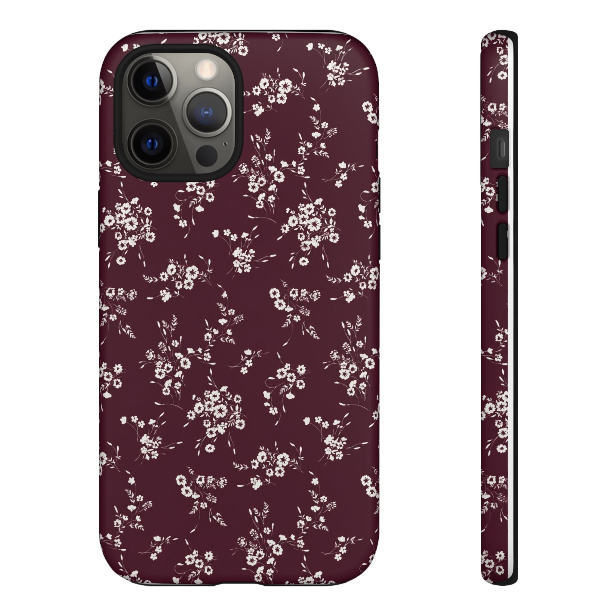 Burgundy Ditsy Floral Tough Case