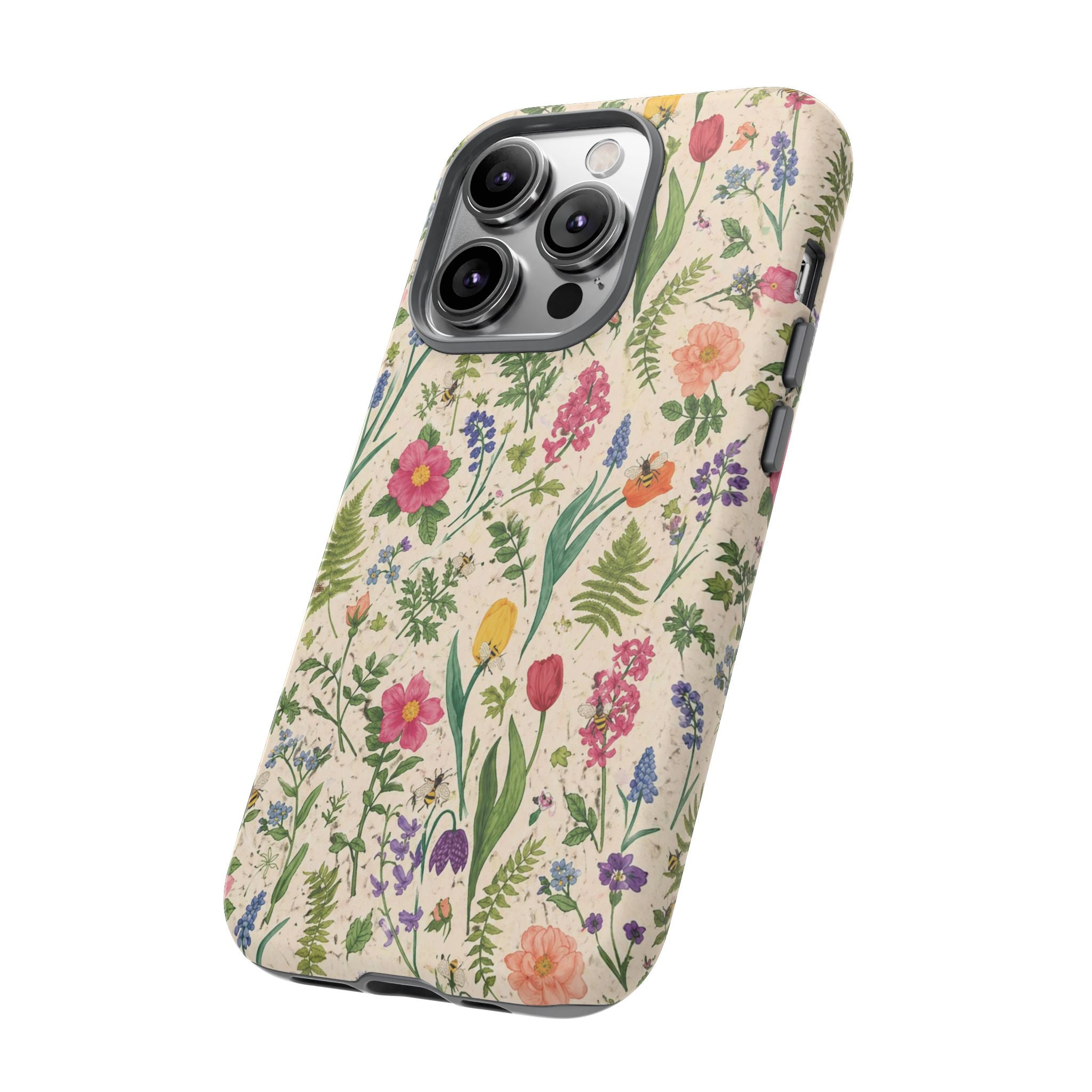 Spring Floral & Bee Pattern Tough Case