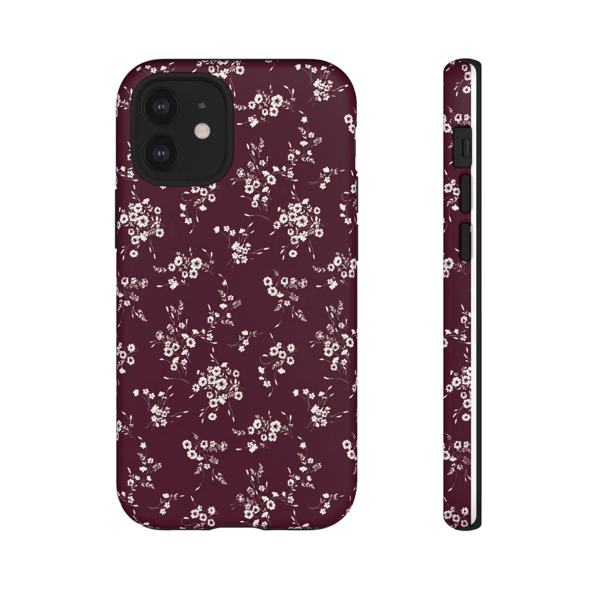 Burgundy Ditsy Floral Tough Case
