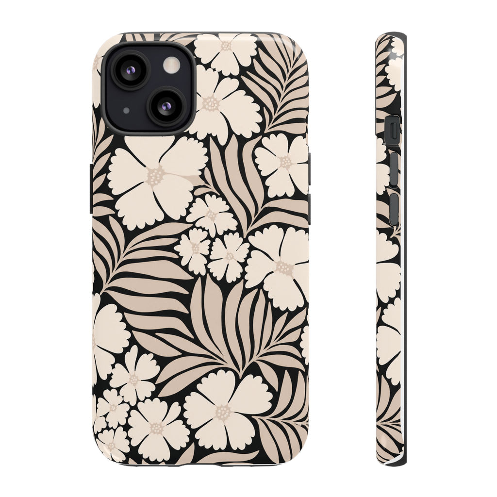Neutral Floral Silhouette Tough Case