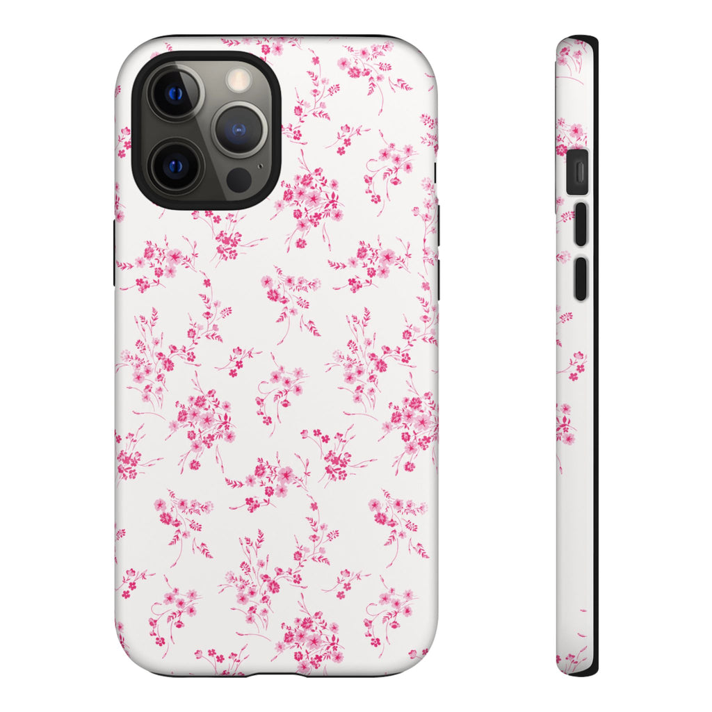 Burgundy Ditsy Floral Tough Case