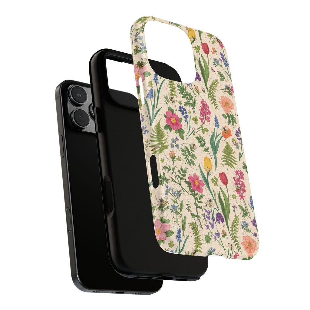 Spring Floral & Bee Pattern Tough Case