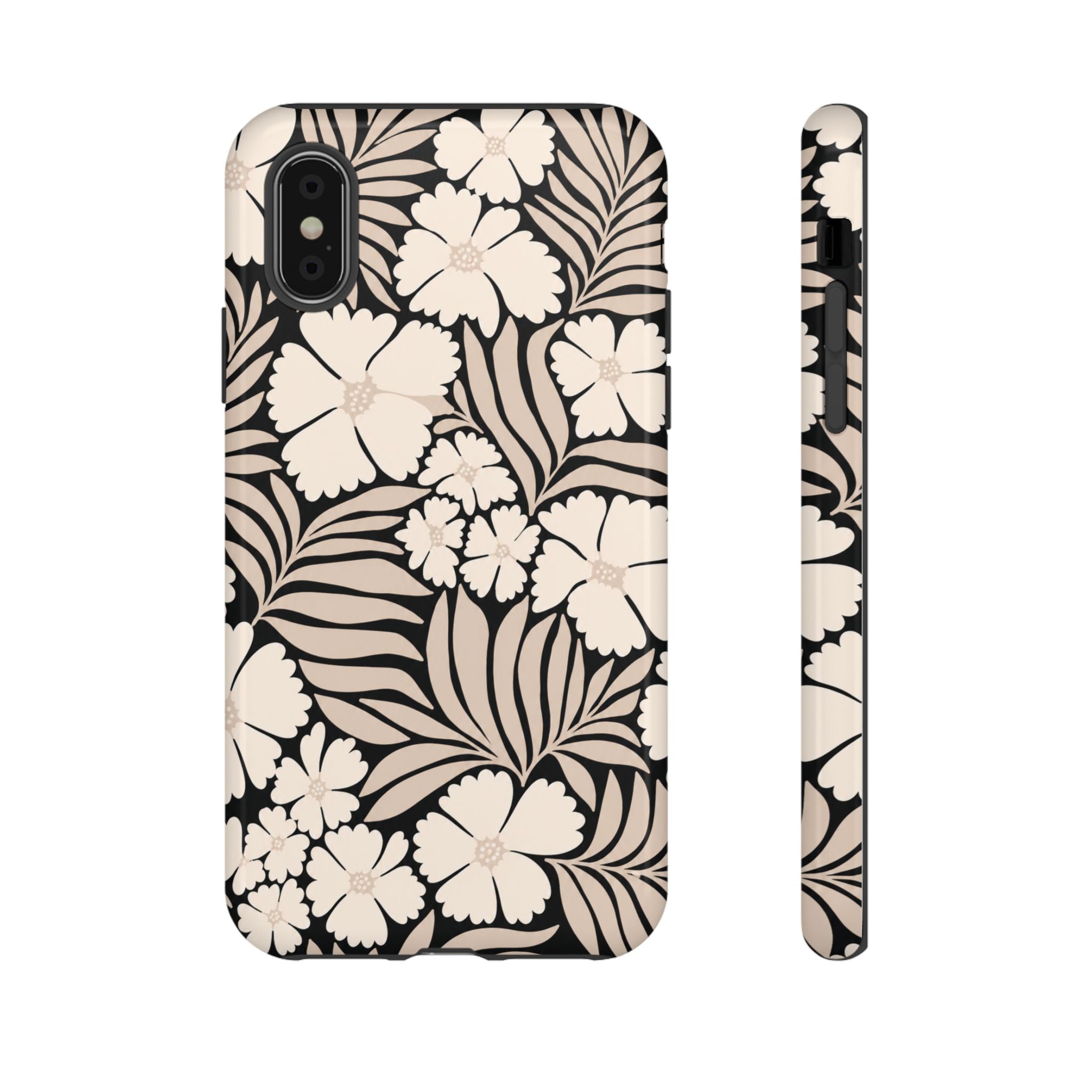 Neutral Floral Silhouette Tough Case