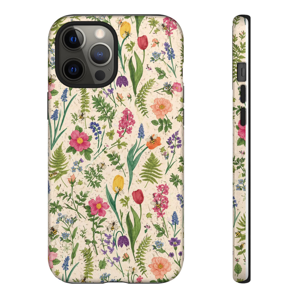 Spring Floral & Bee Pattern Tough Case