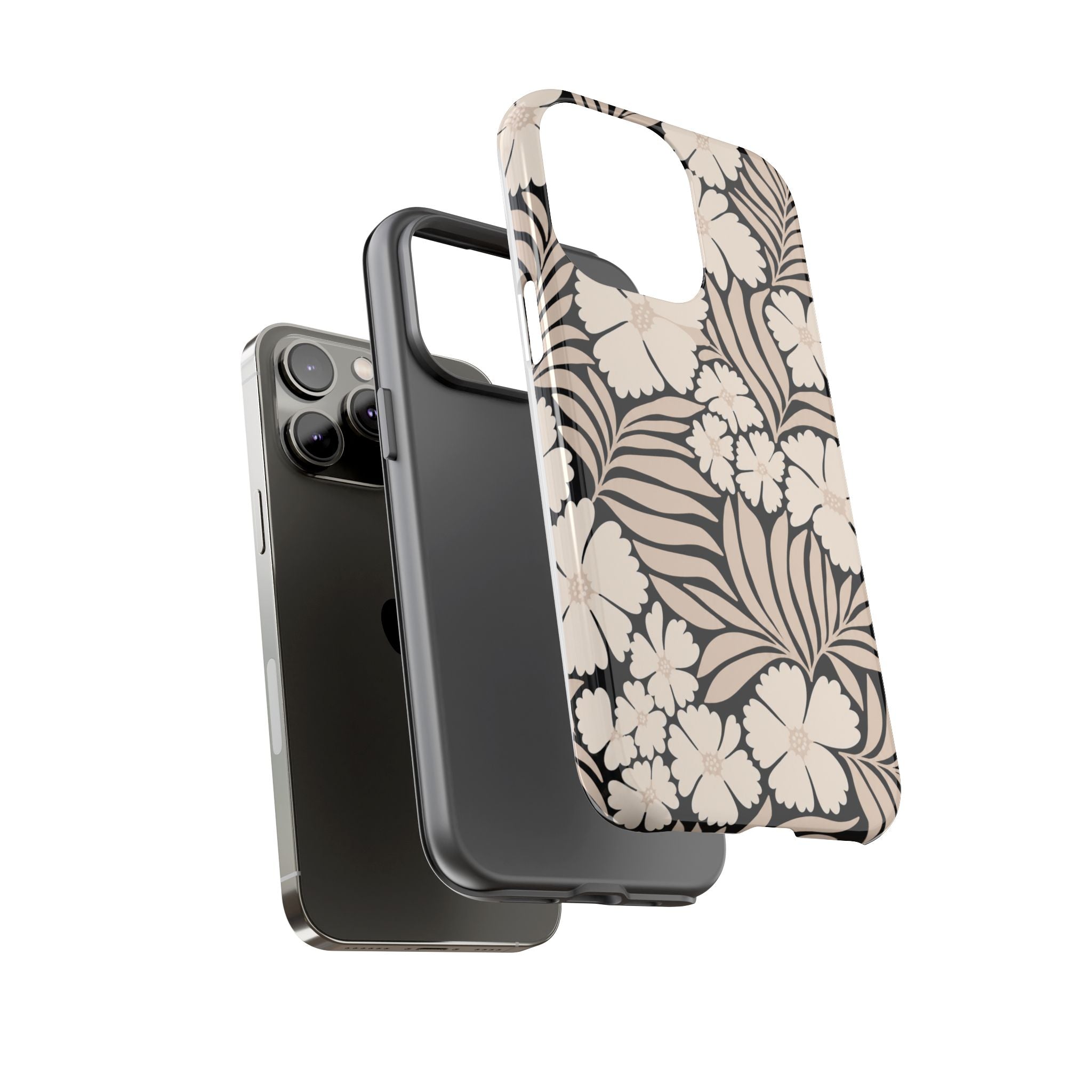 Neutral Floral Silhouette Tough Case
