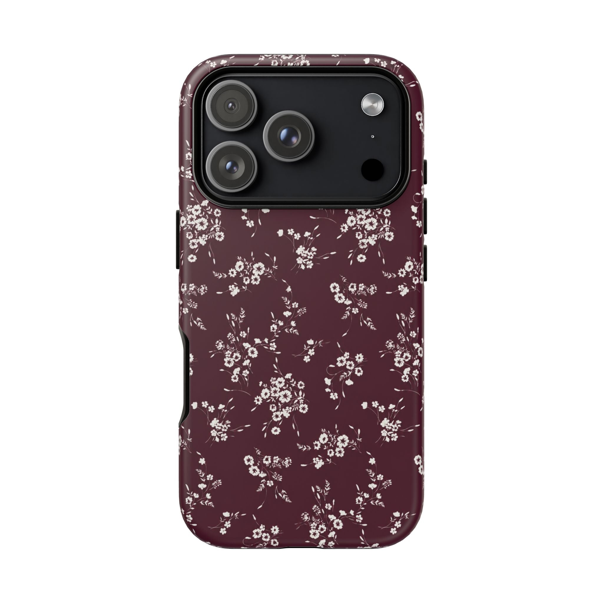 Burgundy Ditsy Floral Tough Case