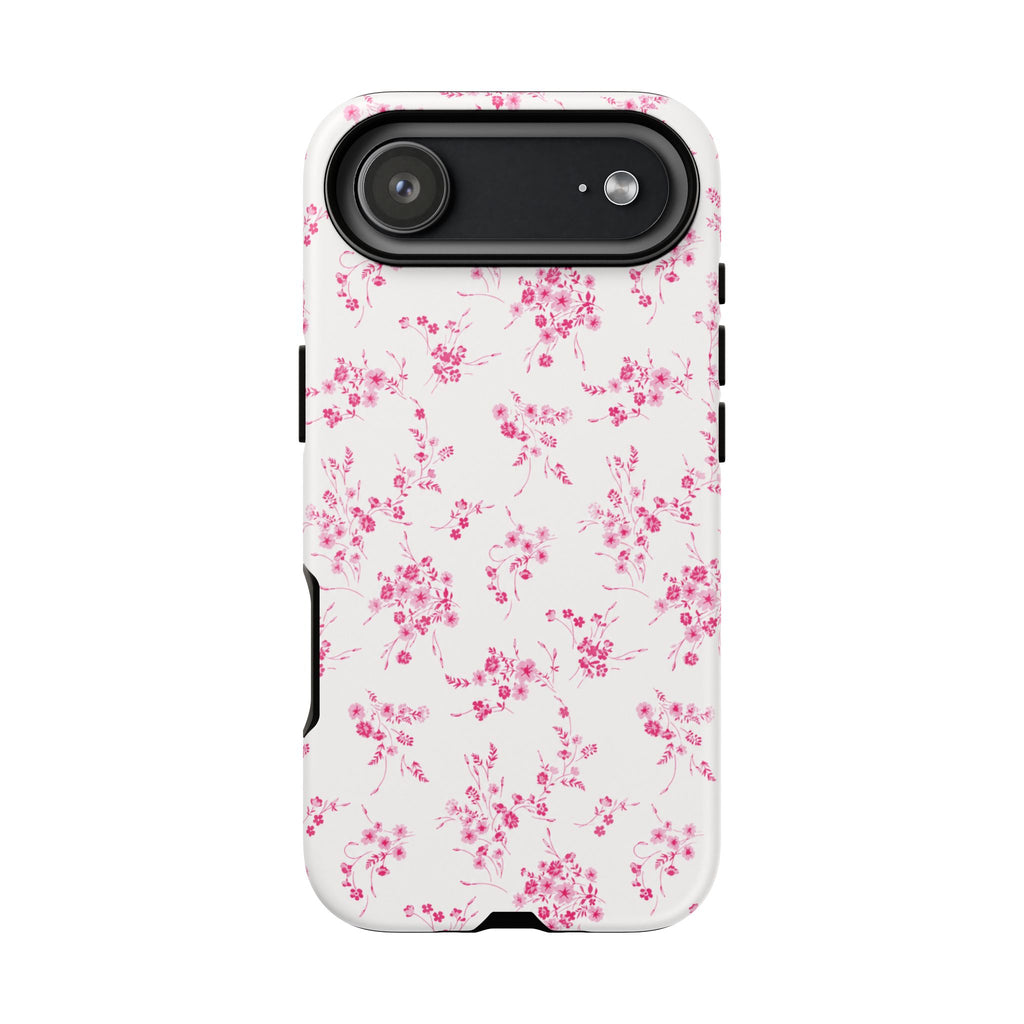 Burgundy Ditsy Floral Tough Case