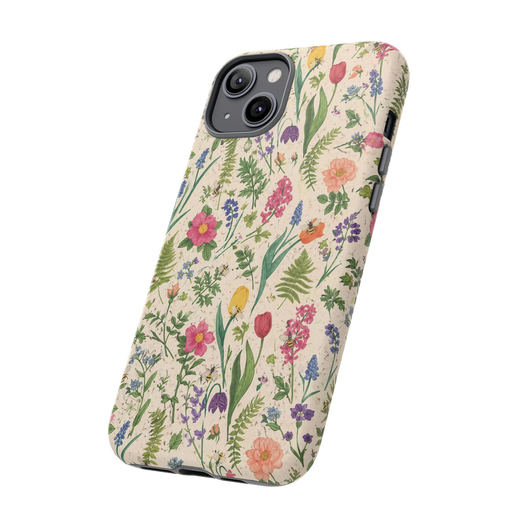 Spring Floral & Bee Pattern Tough Case