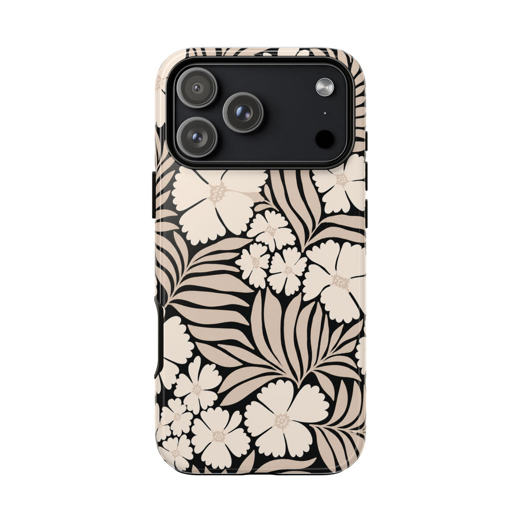 Neutral Floral Silhouette Tough Case