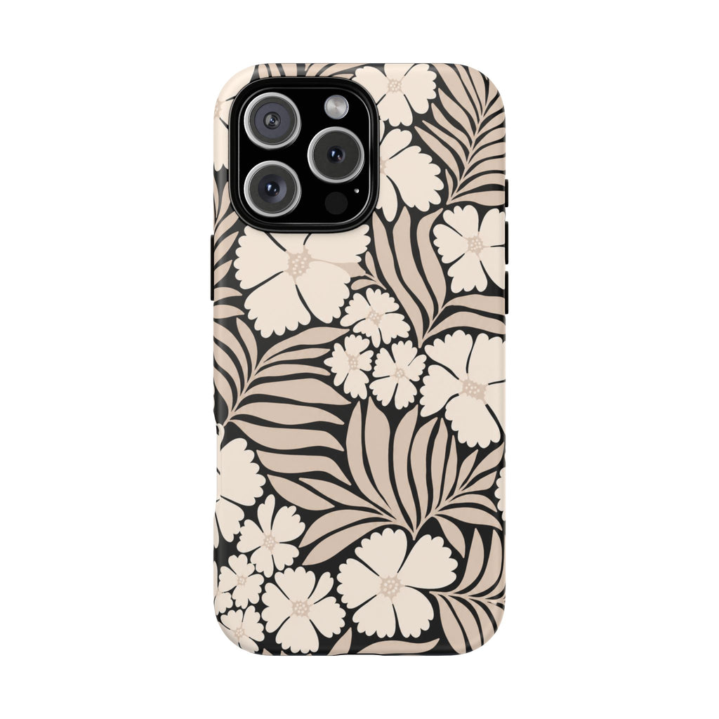 Neutral Floral Silhouette Tough Case