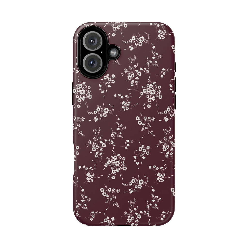 Burgundy Ditsy Floral Tough Case