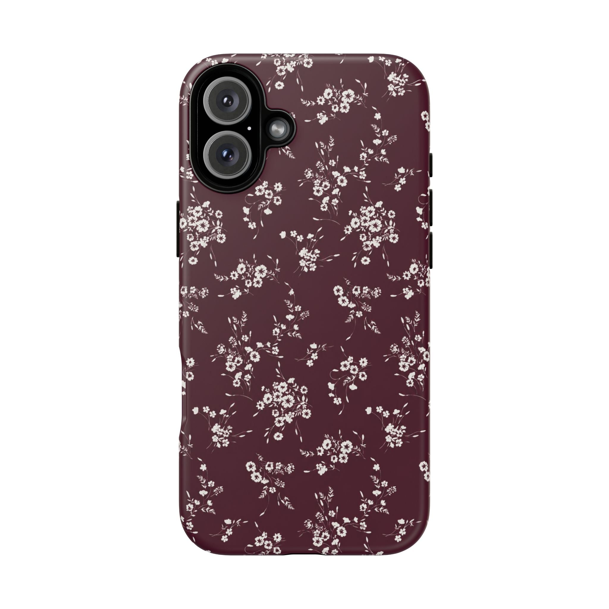 Burgundy Ditsy Floral Tough Case