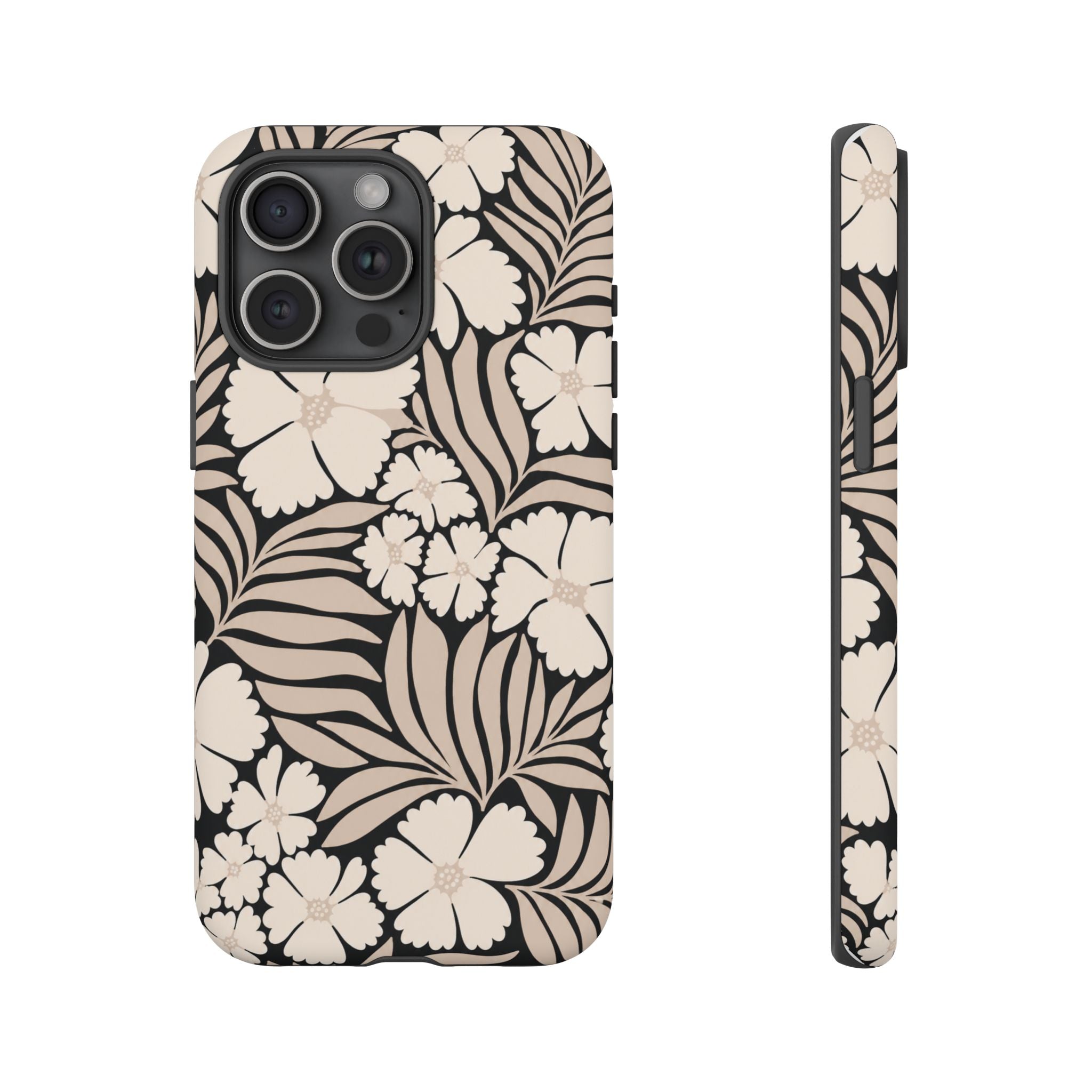 Neutral Floral Silhouette Tough Case