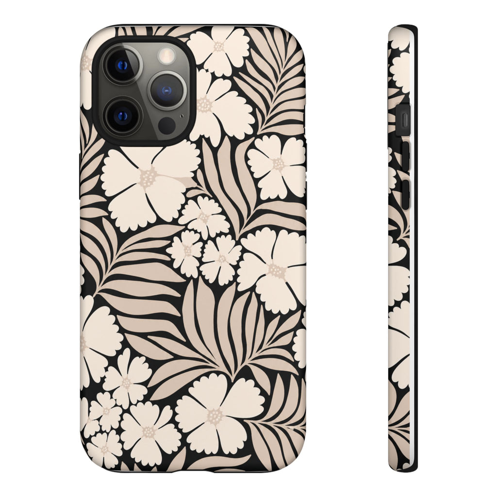 Neutral Floral Silhouette Tough Case