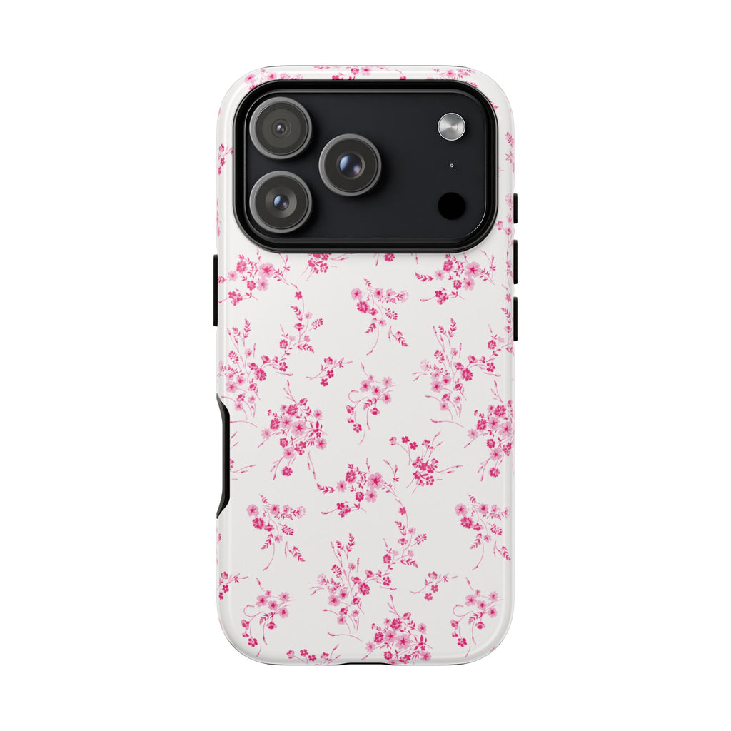 Burgundy Ditsy Floral Tough Case