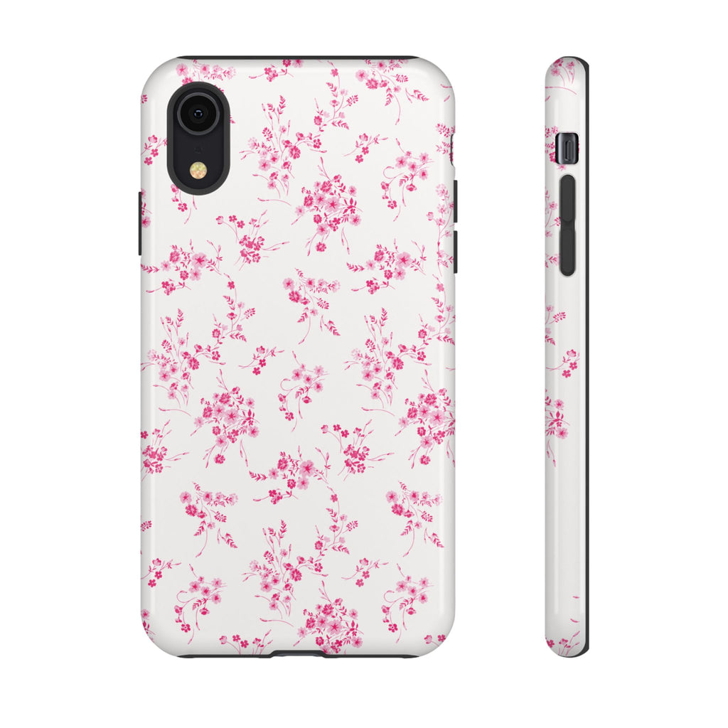 Burgundy Ditsy Floral Tough Case