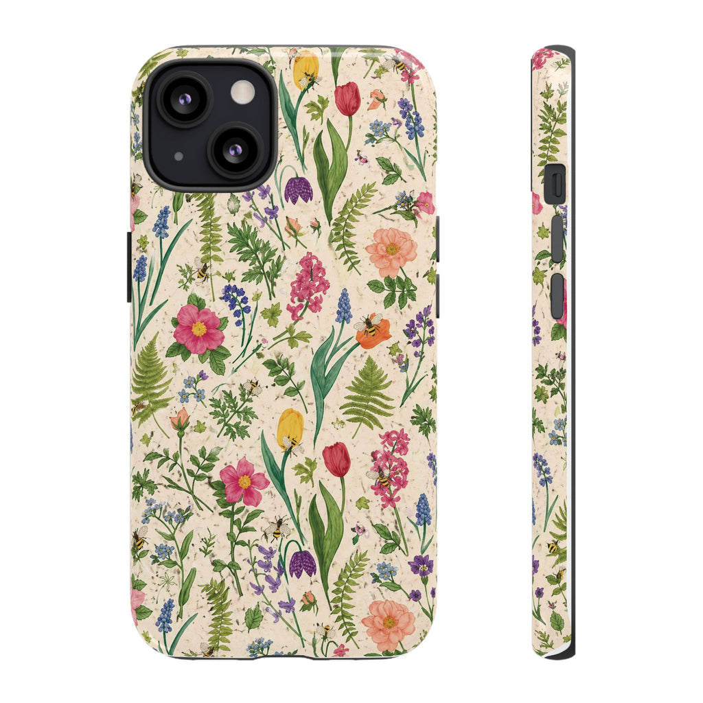 Spring Floral & Bee Pattern Tough Case