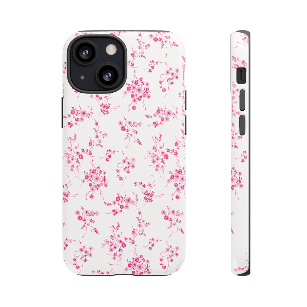 Burgundy Ditsy Floral Tough Case