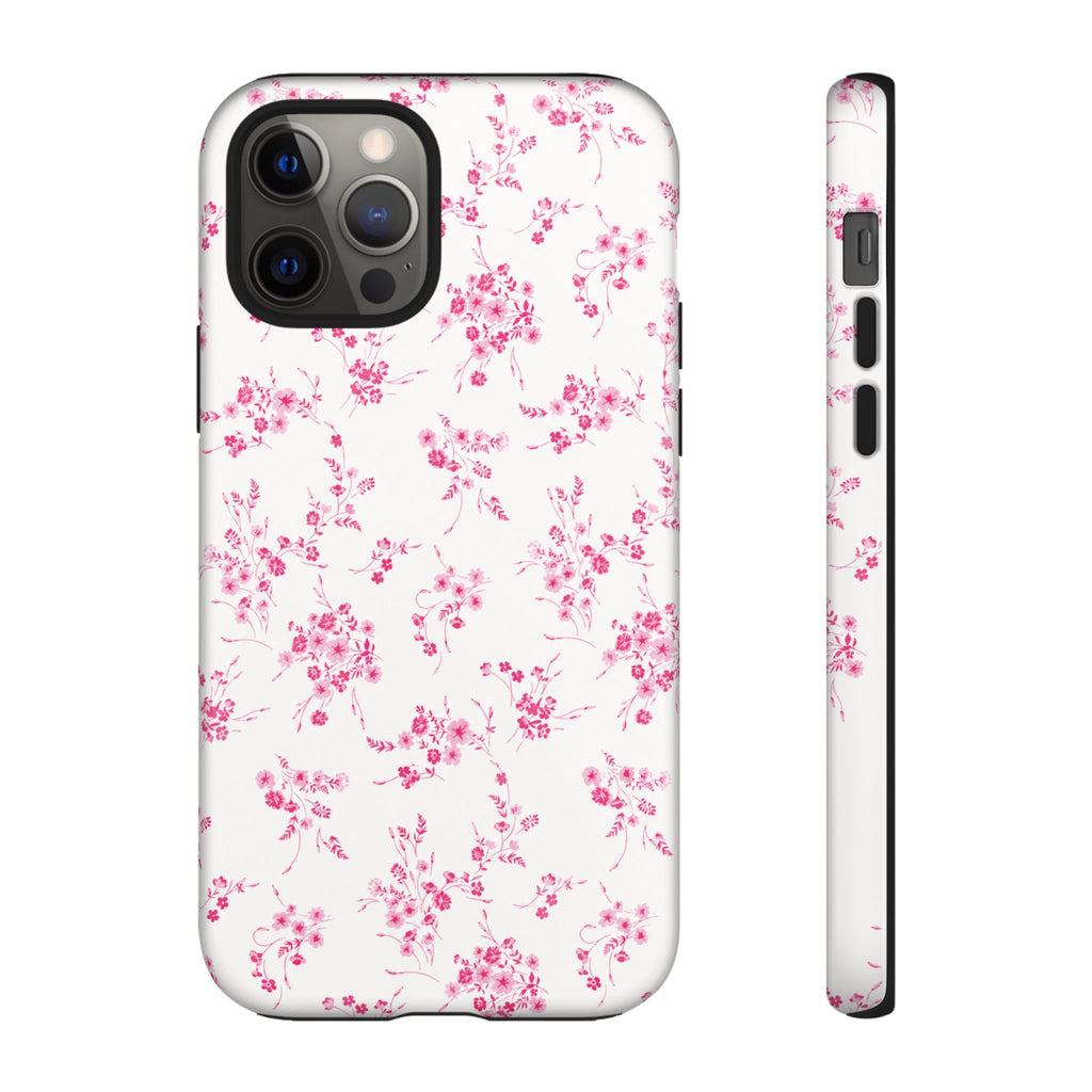 Burgundy Ditsy Floral Tough Case