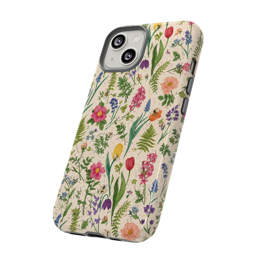 Spring Floral & Bee Pattern Tough Case