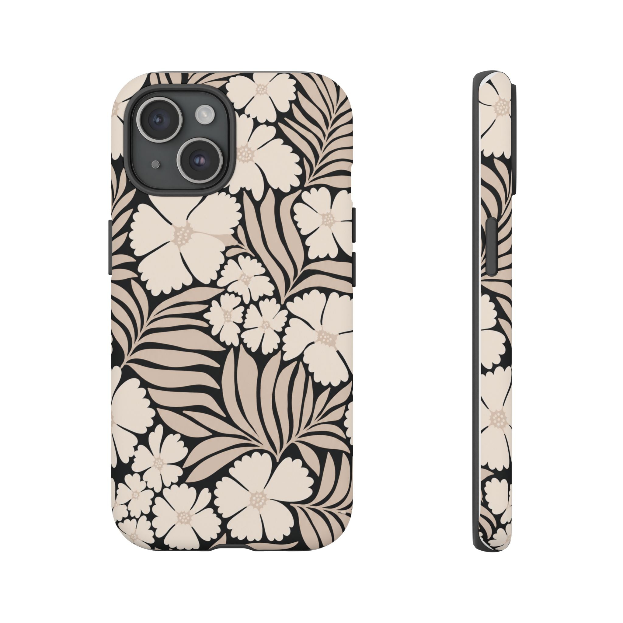 Neutral Floral Silhouette Tough Case