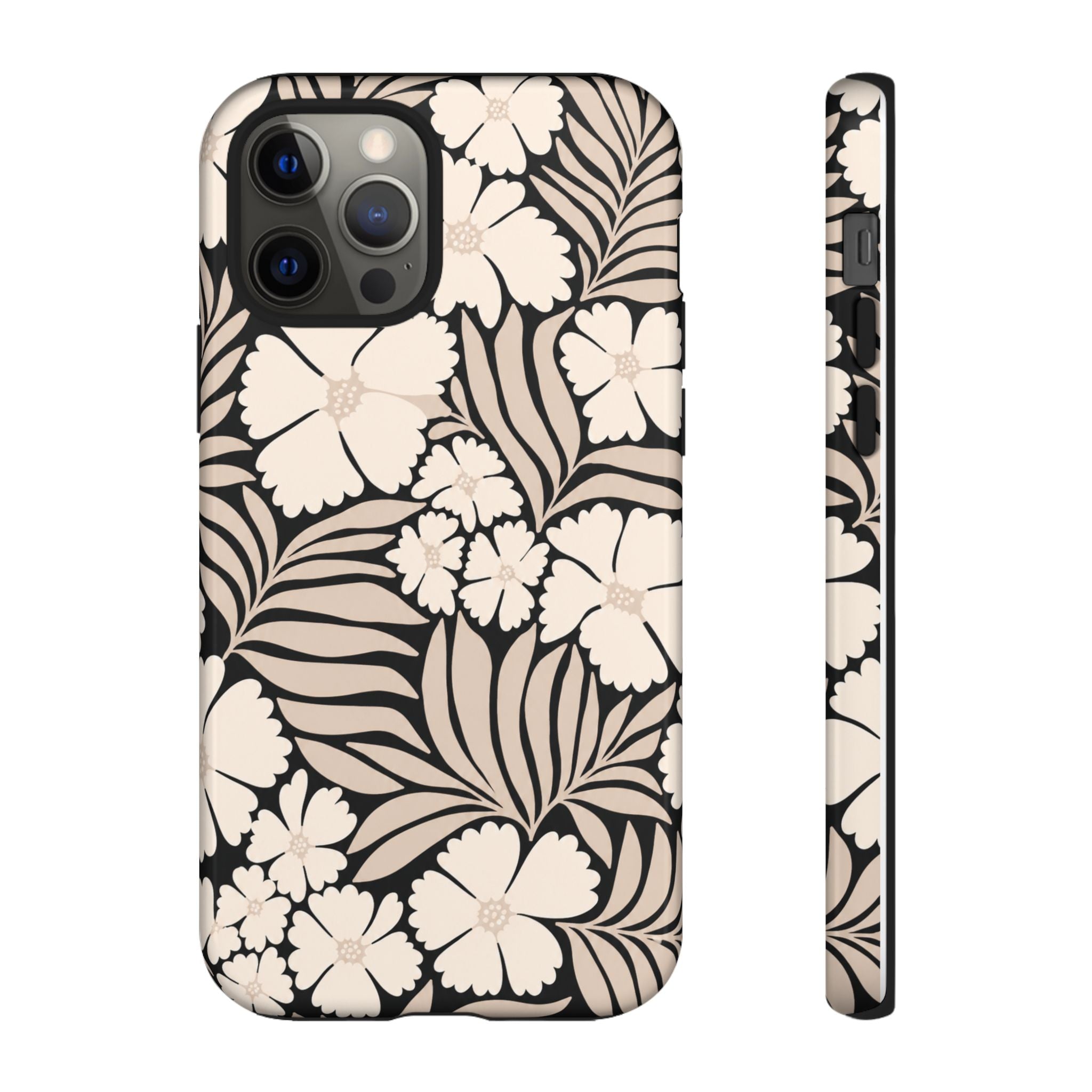 Neutral Floral Silhouette Tough Case