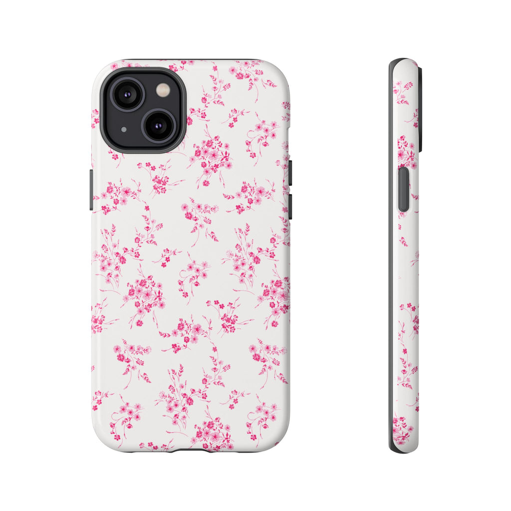 Burgundy Ditsy Floral Tough Case