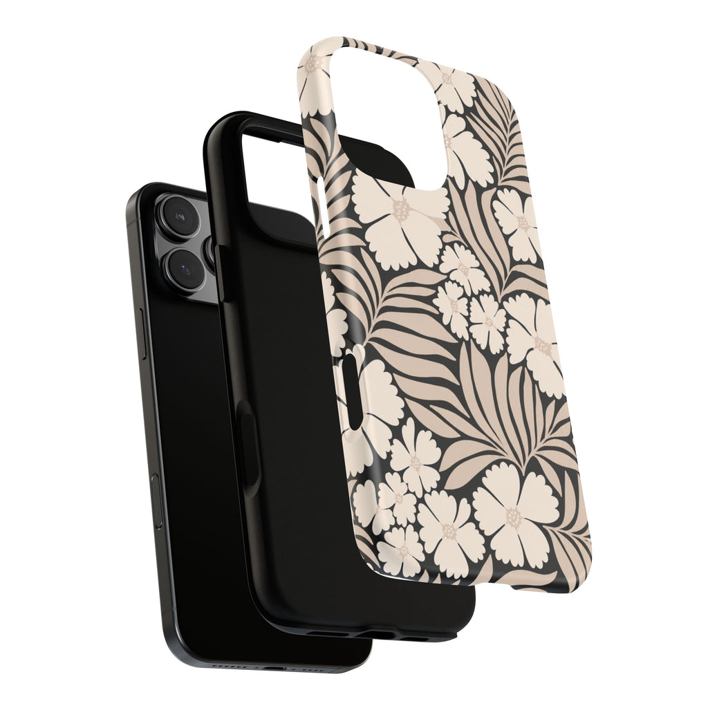 Neutral Floral Silhouette Tough Case