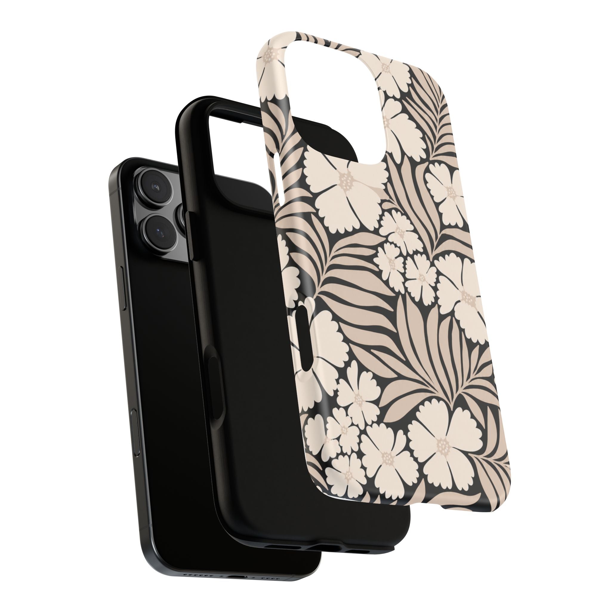 Neutral Floral Silhouette Tough Case