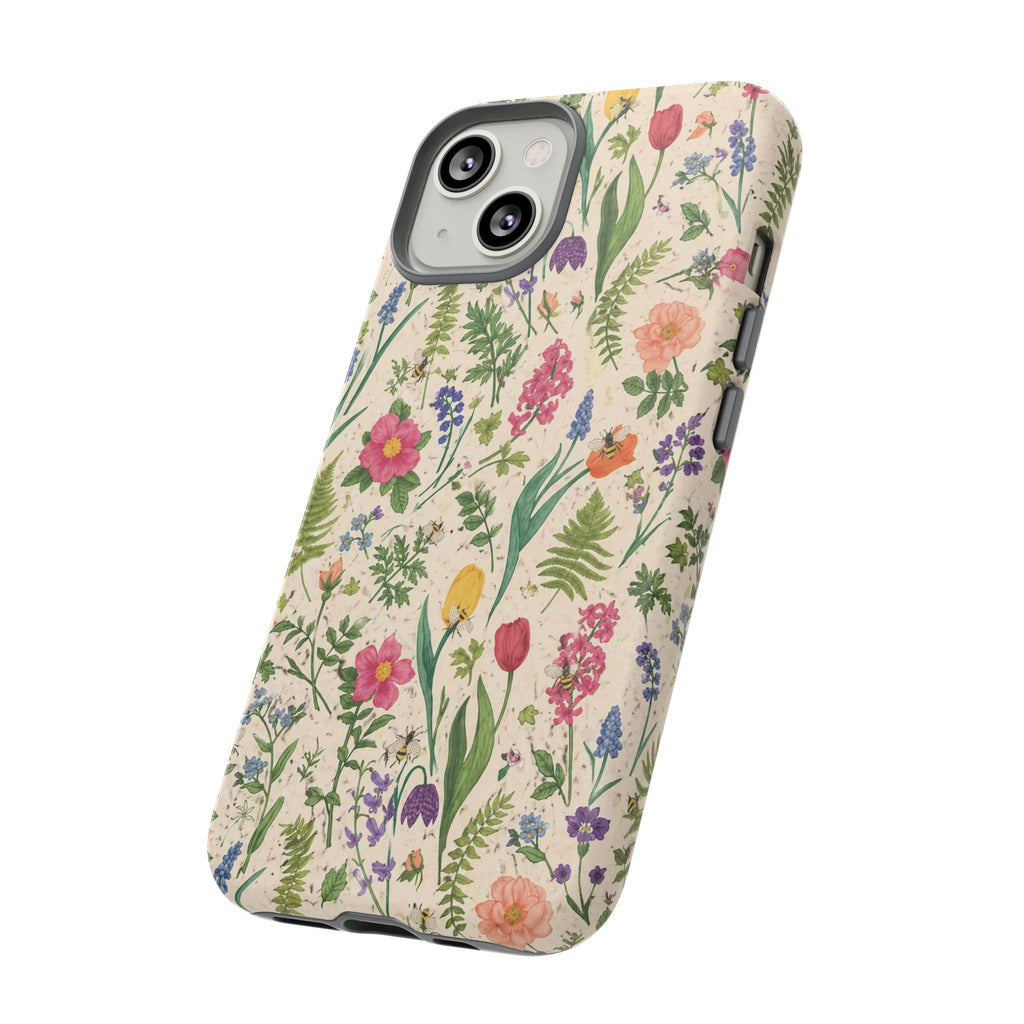 Spring Floral & Bee Pattern Tough Case