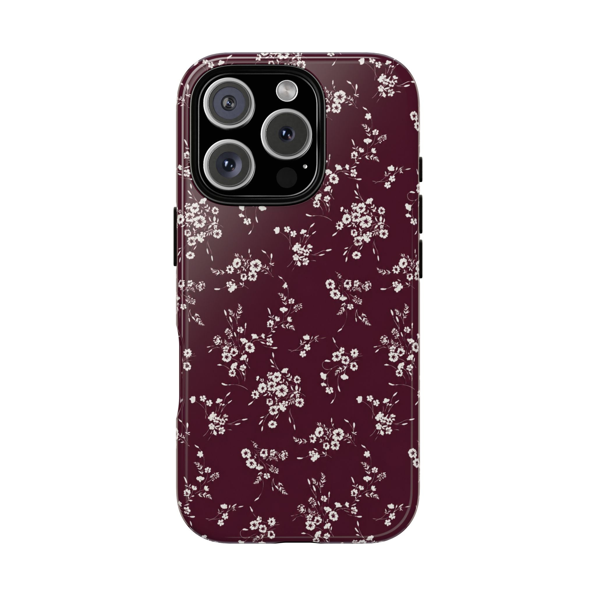 Burgundy Ditsy Floral Tough Case