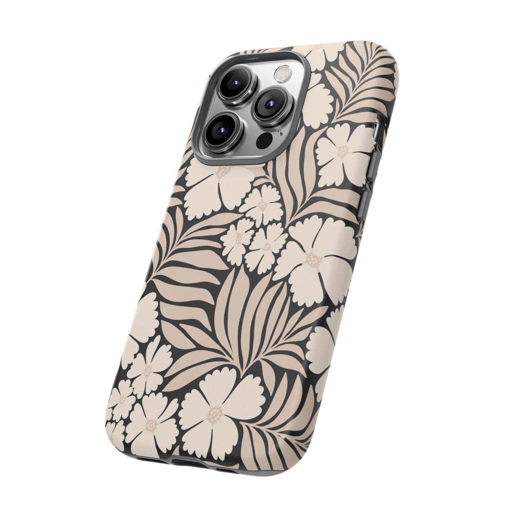 Neutral Floral Silhouette Tough Case
