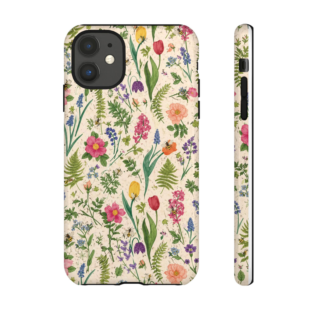 Spring Floral & Bee Pattern Tough Case
