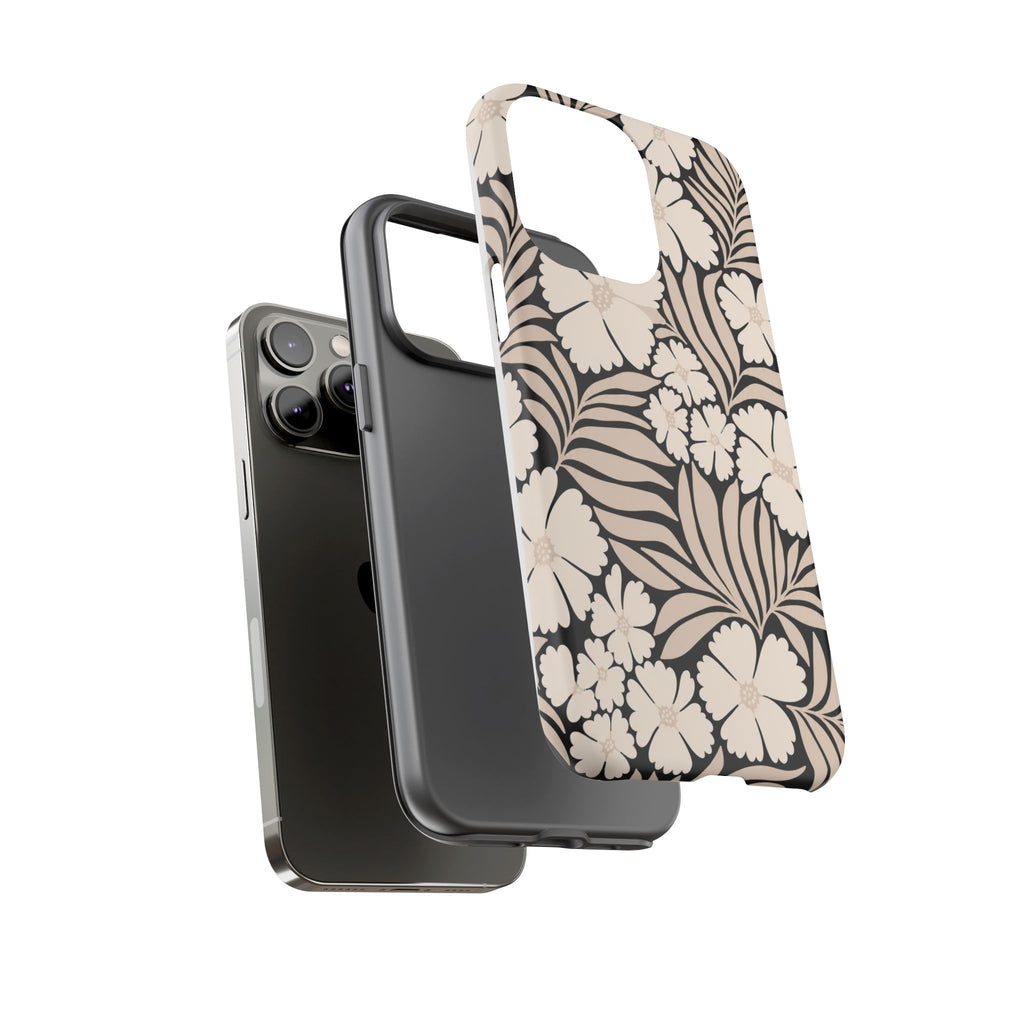 Neutral Floral Silhouette Tough Case