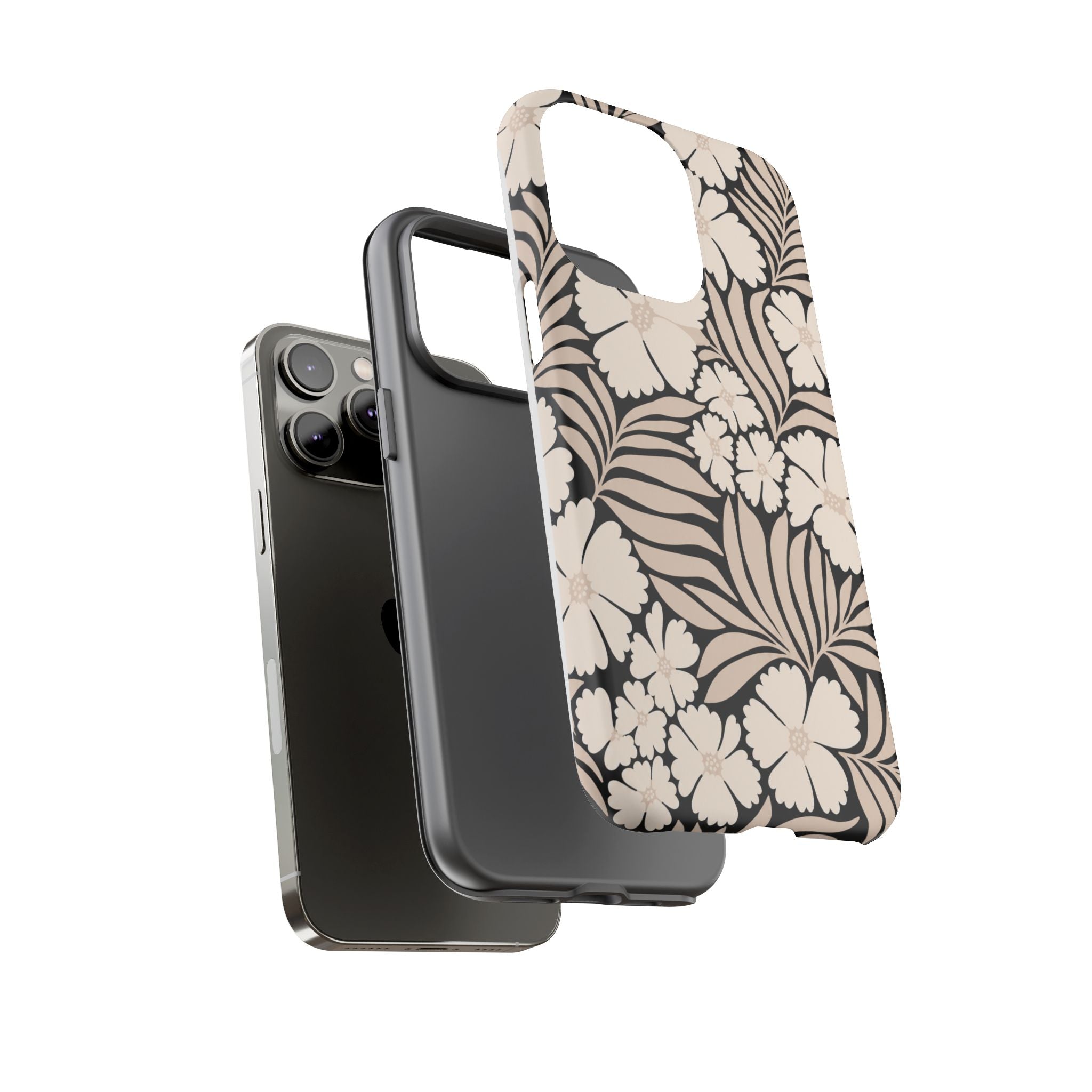 Neutral Floral Silhouette Tough Case