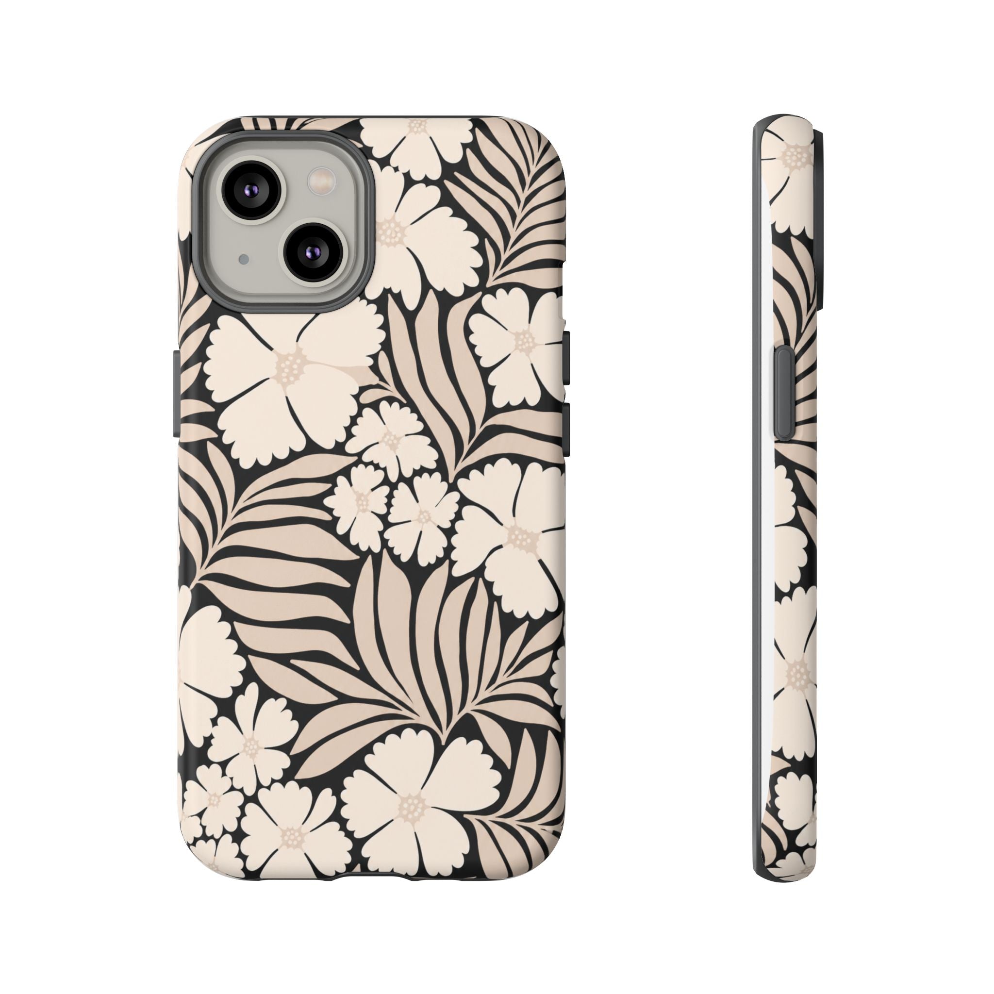 Neutral Floral Silhouette Tough Case