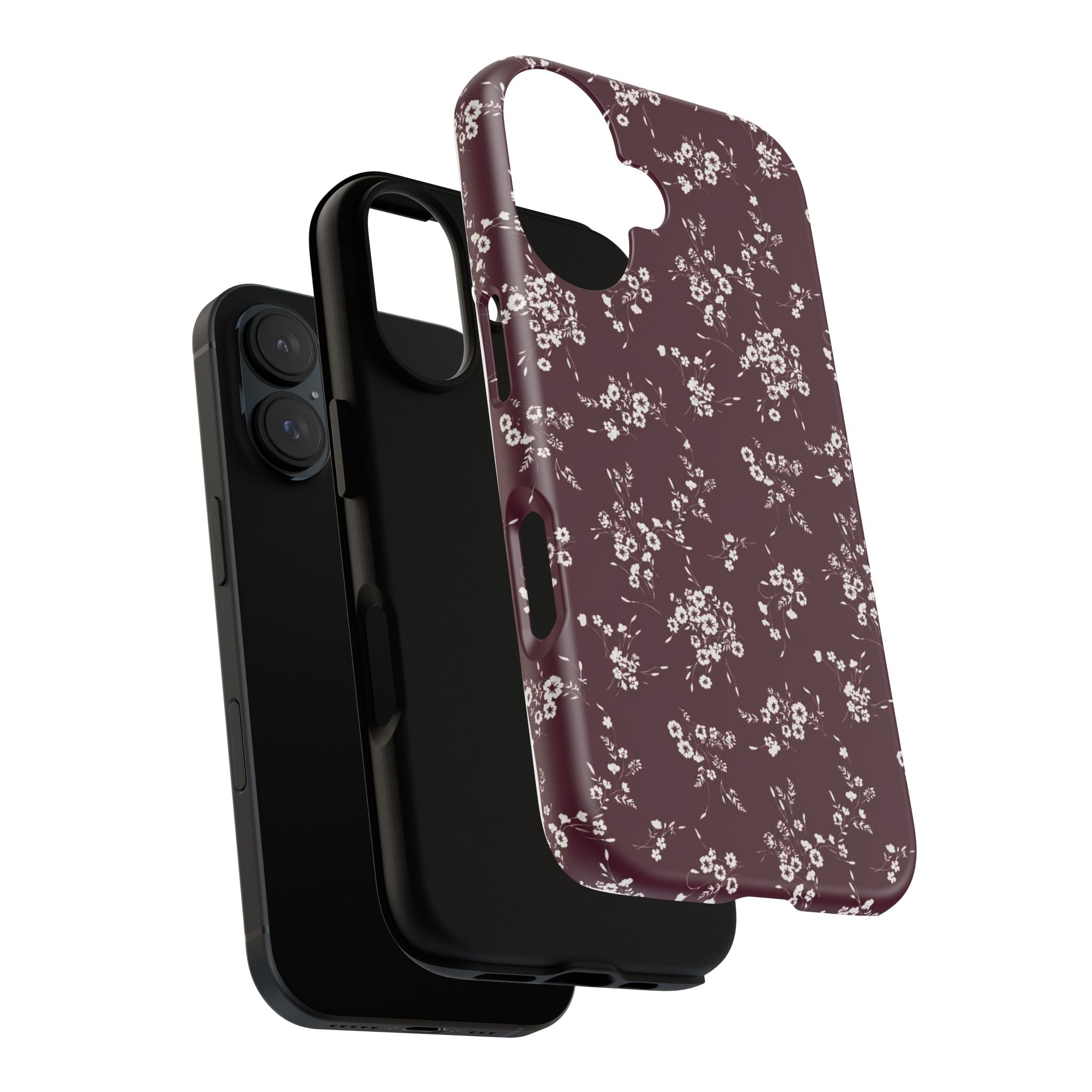 Burgundy Ditsy Floral Tough Case