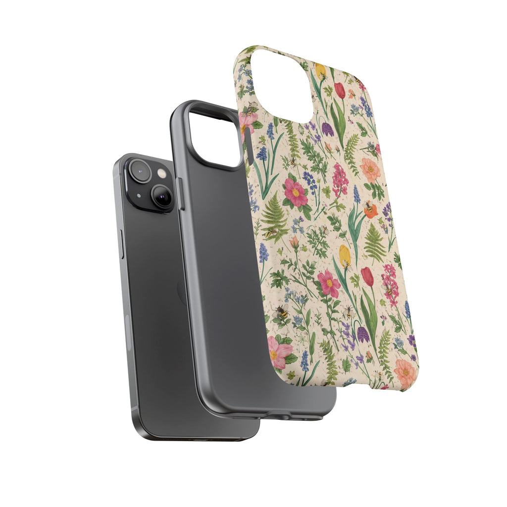 Spring Floral & Bee Pattern Tough Case