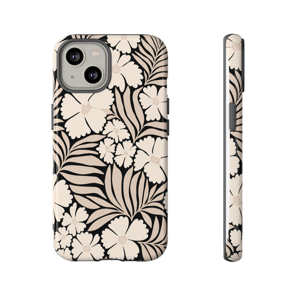 Neutral Floral Silhouette Tough Case