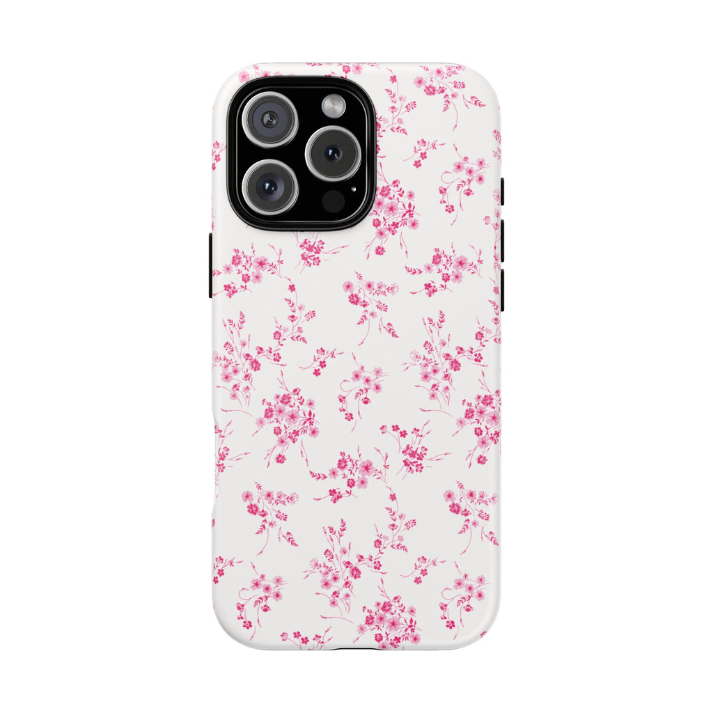 Burgundy Ditsy Floral Tough Case