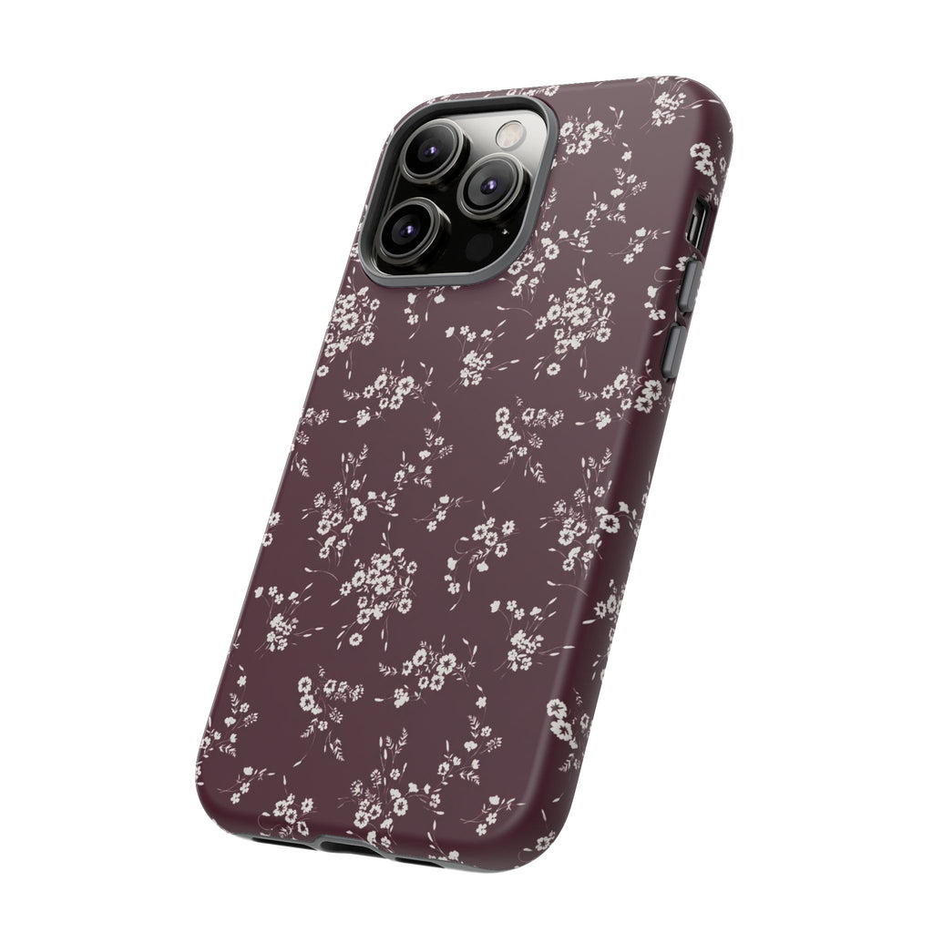 Burgundy Ditsy Floral Tough Case