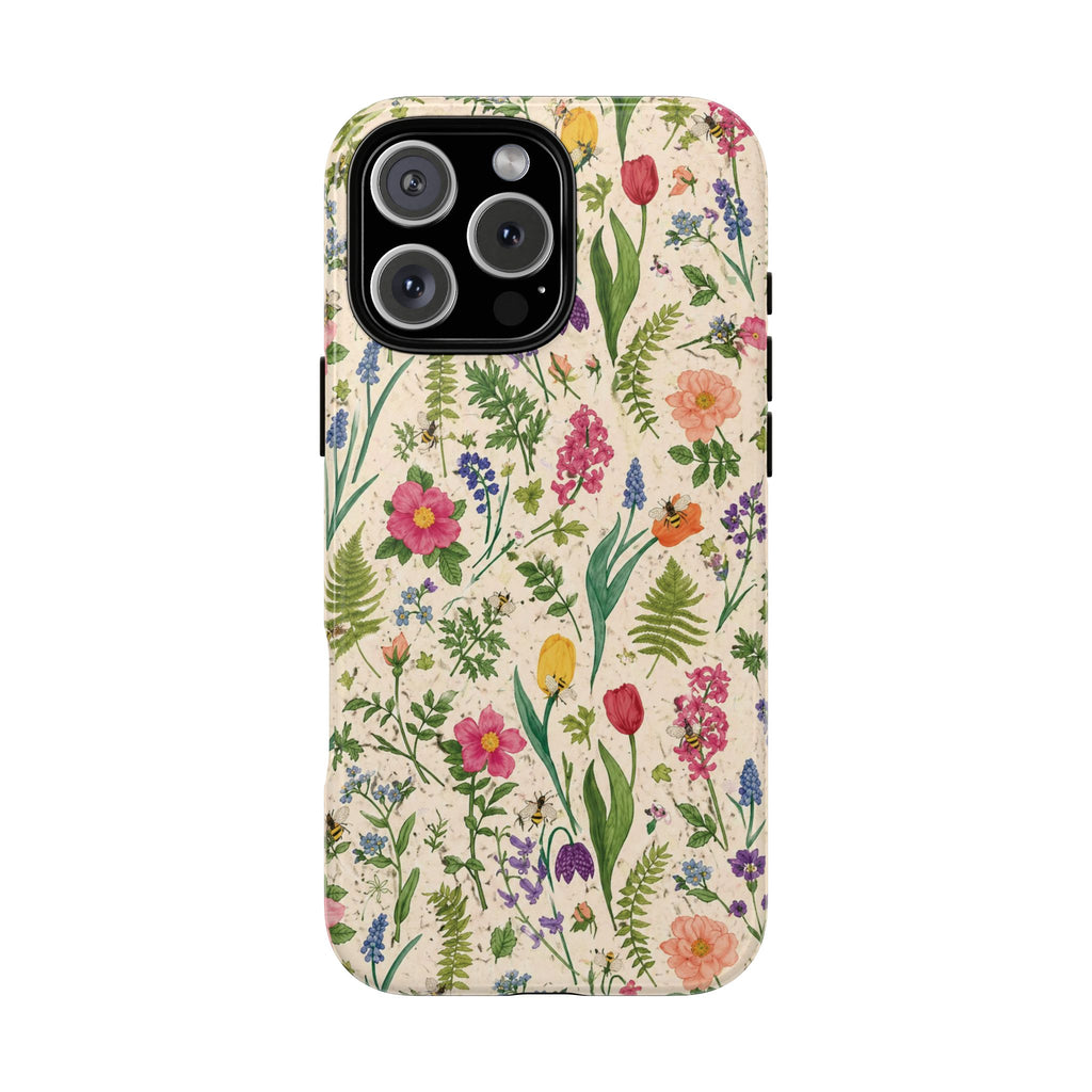 Spring Floral & Bee Pattern Tough Case