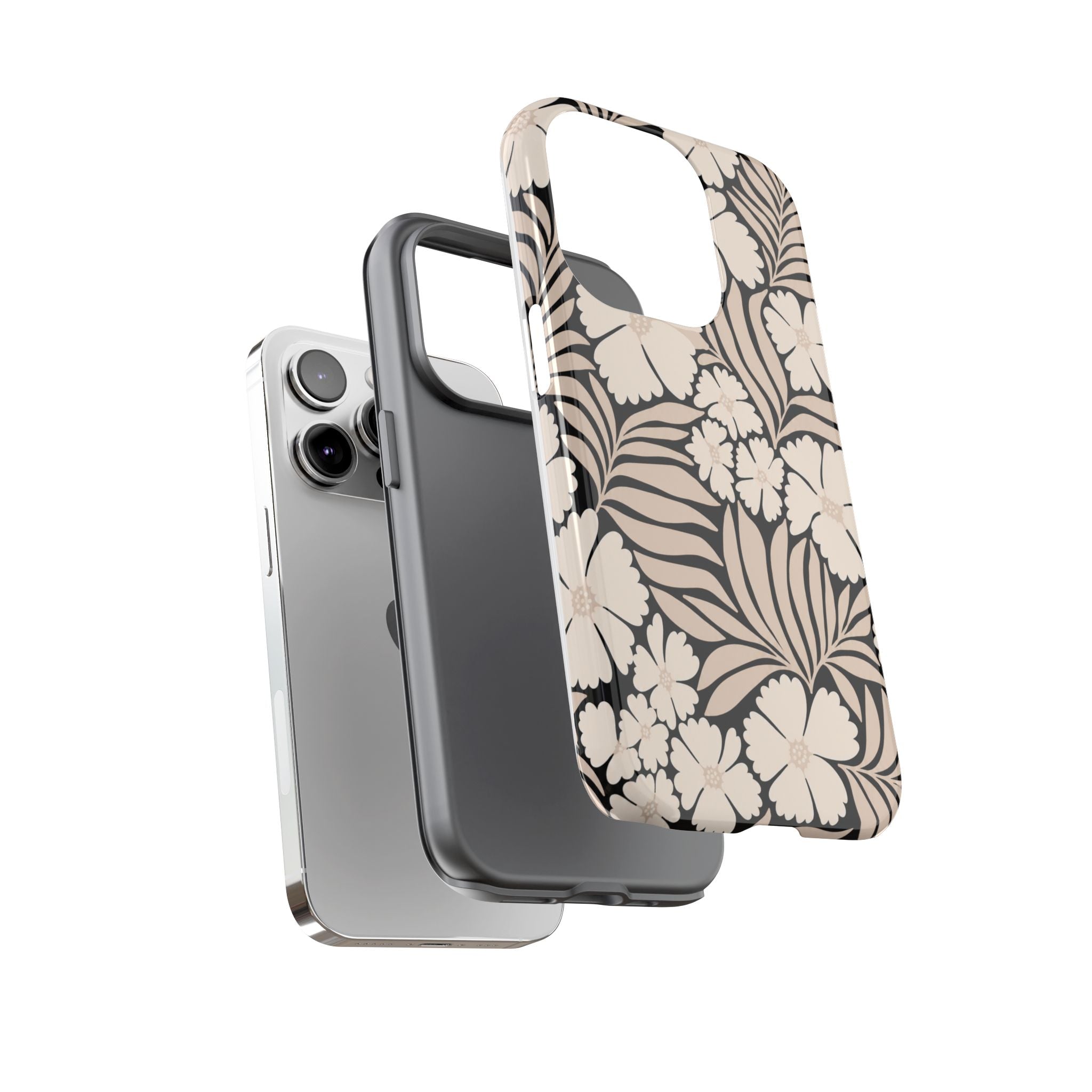 Neutral Floral Silhouette Tough Case
